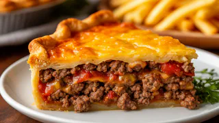 Один раз приготовила, и занесла в список лучших рецептов: обалденно вкусный пирог "Чизбургер" с потрясающе мясной начинкой
