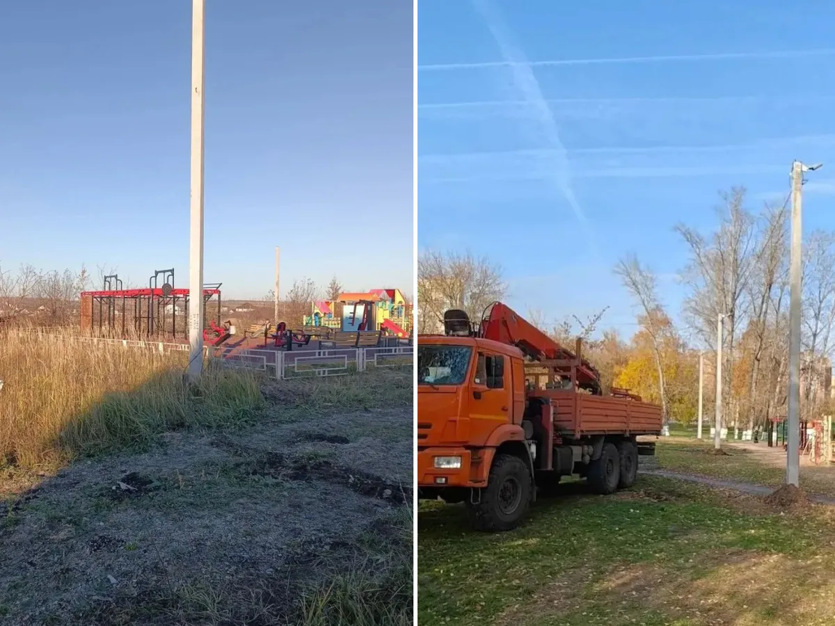 На спортивной площадке по улице Вадинской в Пензе завершили обустройство освещения
