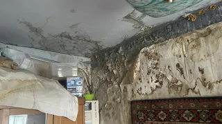 Черной плесенью покрылись стены и потолки квартир малоэтажного жилого дома на ул. Володарского