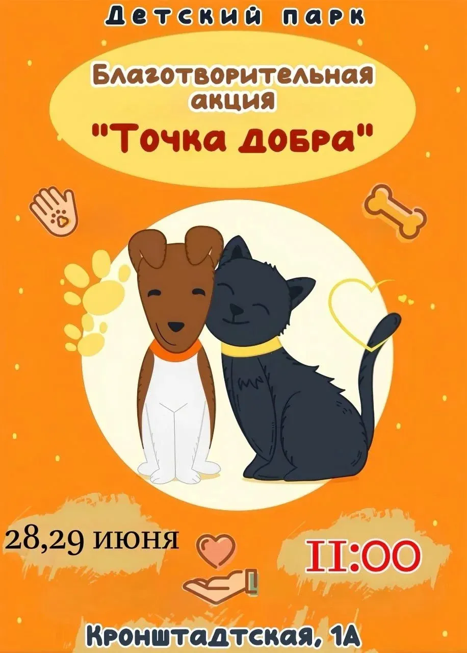 «Точка Добра» - место помощи бездомным животным, которые нуждаются в ласке и заботе.