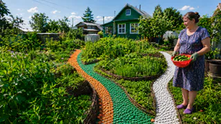 Крышки от пластиковых бутылок не выбрасываю: делаю неубиваемые дорожки в саду - соседи чуть не лопнули от зависти