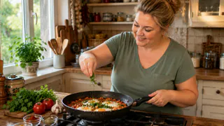Яичница по-грузински — это хит: аромат пряностей на всю кухню, а вкус — будто завтрак в Тбилиси